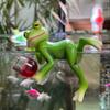 Frog Ornament Resin Decorative Cartoon Animal Hand-Painted Sitting Lying Down Standing Frog Figurines Garden Home Decor