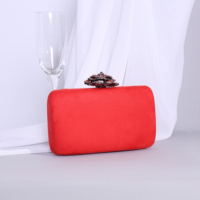 Small Square Evening Bag With Velvet Fabric And Cording Lining For Cocktail Parties