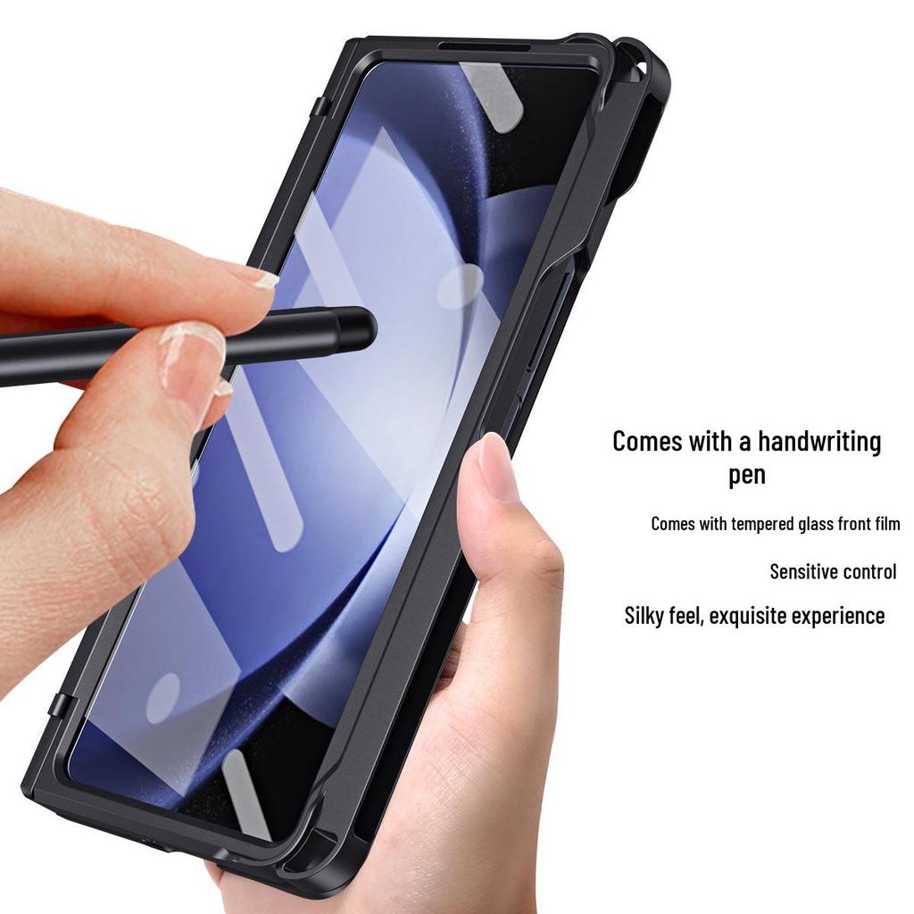 Совместимый защитный чехол для Samsung Z Fold 8 с пленкой, держателем для стилуса и полным покрытием шарнира