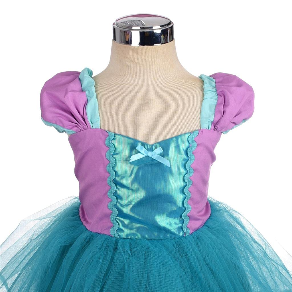 Dressy Daisy Toddler Mermaid Cosplay Tulle Ariel Princess Halloween Size Ages Girls' Costume, Outfit, Kids' Skirt, Dress, Costume, 120, 6-7