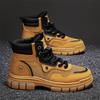 Mens Boots Leather Shoes Platform Boots for Men Outdoor Sneakers Motorcycle Ankle Boots Male Work Boot Casual Hiking Shoes