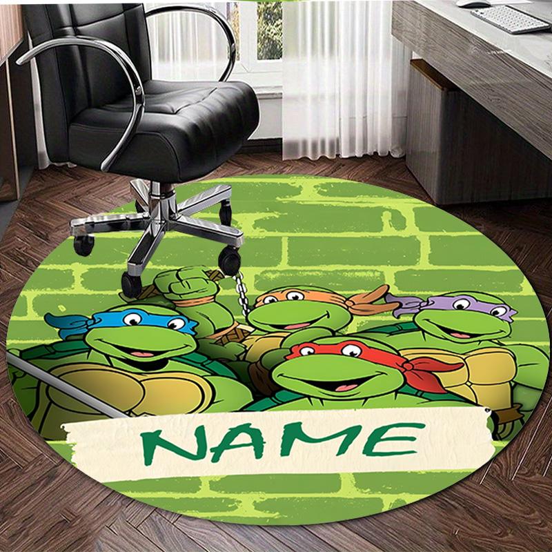 Personalized T-TMNT Round Chair Office Rug - Perfect for Mat, Office Chair & More - Ideal Gift for Birthdays and Holidays