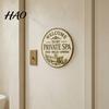 Vintage Wall Hanging for Home Rustic Bathroom Metal Tin Sign, 8 Inch Round Simple Decor Plaque, Retro Funny Farmhouse Decorative Sign Restroom