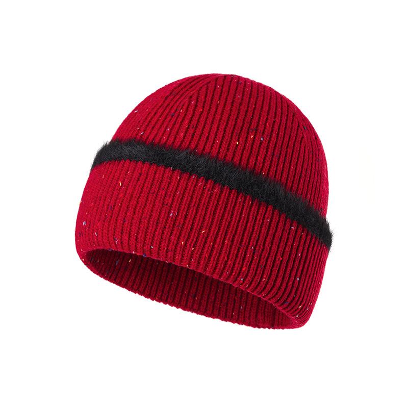 Wool Dot Yarn Knitted Hat for Men and Women, Autumn and Winter Fashion Versatile Warm Beanie