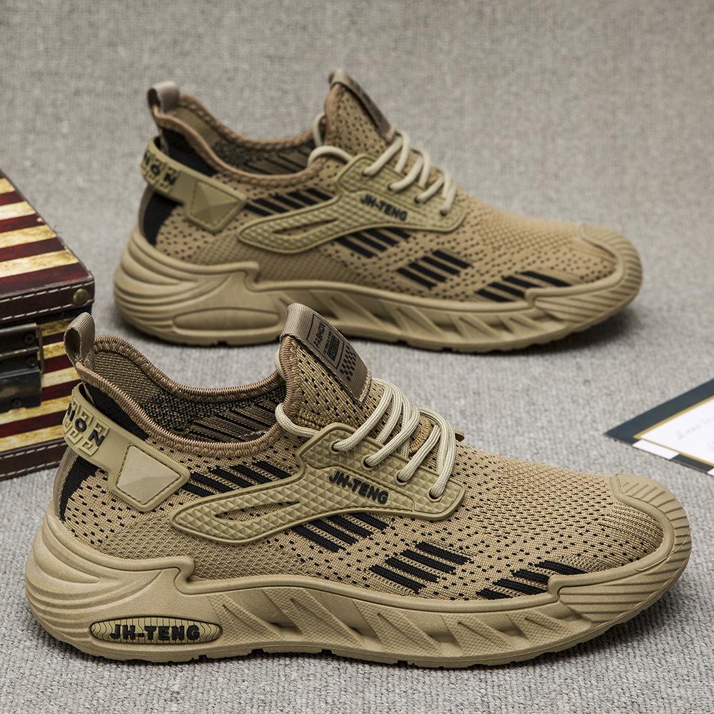 Новые мужские дышащие универсальные повседневные туфли из сетки 2024 года, весна-осень, уличные, легкие, амортизирующие, для бега и спорта