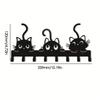 Cute Cat Key Holder Wall Mounted Entryway Coat Hook Rack Space-Saving Animal Decor with Multi-Hooks for Keys Hats Scarves