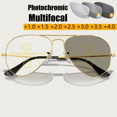 Интеллигентные очки для чтения Pochromic для мужчин Качественные Классические Мультифокальные Готовые Прогрессивные Очки от Близорукости и Дальнозоркости