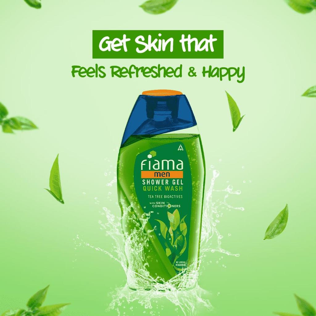 Fiama Men Body Wash Quick Wash 250ml Pack of 1 Moisturising Shower Gel for Soft Refreshed Skin