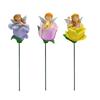 Fairy Plant Pot Stakes, Set of 3 Fairy Garden Stakes for Plants, Outdoor Lawn and Yard Decorations, Multicolor, Resin