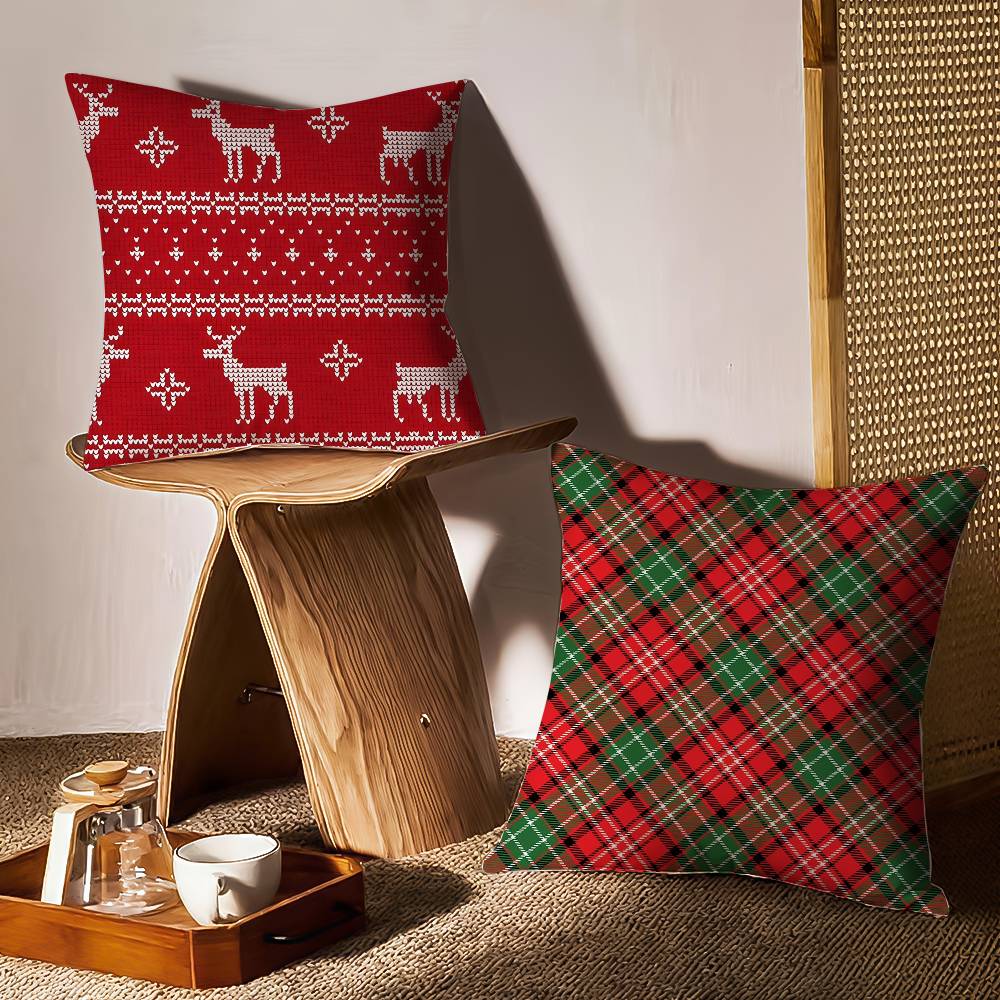 Рождественская наволочка с оленями, декоративные наволочки для дивана и гостиной, пыле- и клещестойкие, невидимая молния