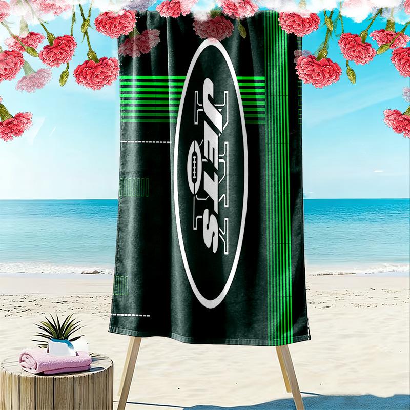 Пляжное полотенце с принтом New York Jets, большое, мягкое, быстросохнущее, для пляжа, кемпинга, плавания