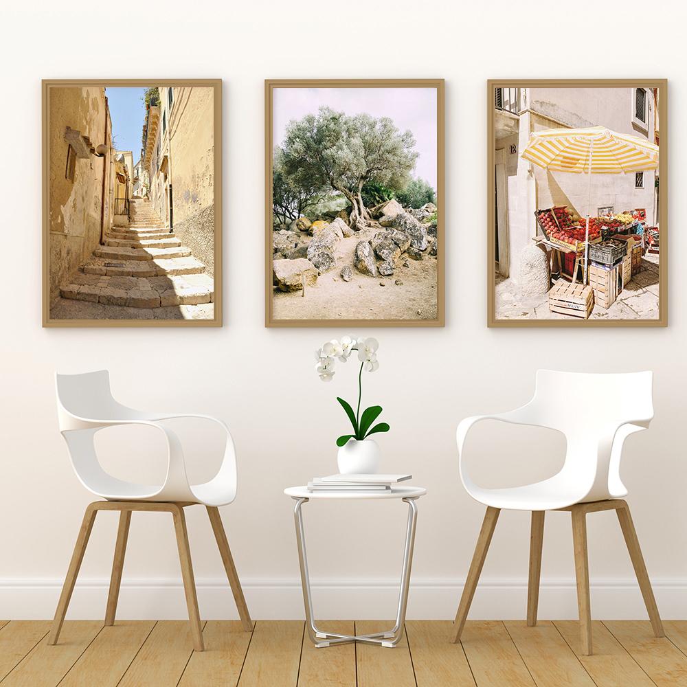 Italy Gallery Wall Art Pictures Sicily Landscape Prints Mediterranean Posters Modern Boho Travel Scenery Canvas Painting Decor