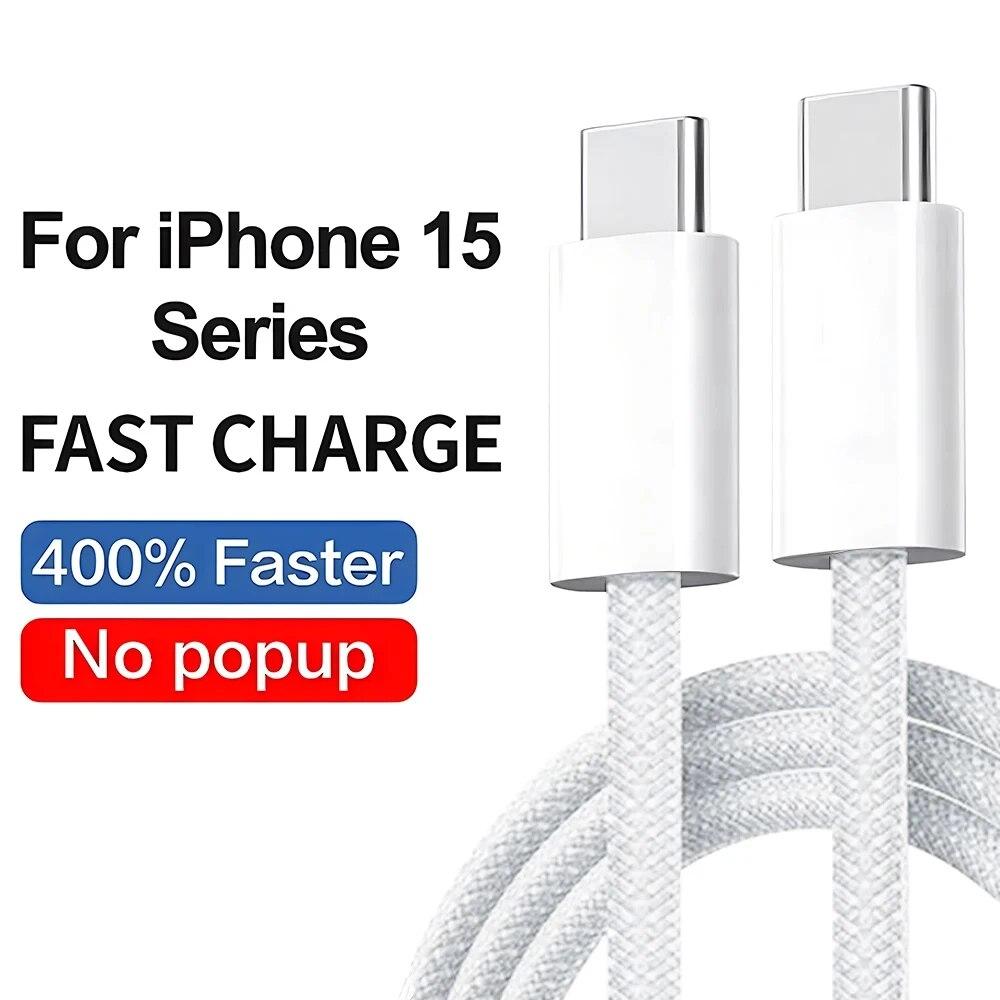 Кабель USB C для быстрой зарядки 35 Вт для Apple iPhone 15 Pro Max, кабель USB C для передачи данных для iPhone 15 Plus, аксессуары для зарядного устройства