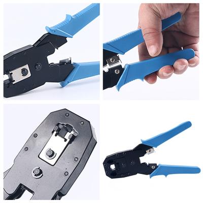 Инструмент для обжима 3 в 1 для Ethernet-кабелей Cat5 Cat5e Cat6 со стальной конструкцией и эргономичной рукояткой для разъемов RJ45 RJ11 для телефонного кабеля