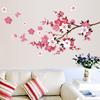 Wall Paper 3D Pink Cherry Blossom Wall Sticker Art Home Decor Graphic Flowers Petals Tree Stickers
