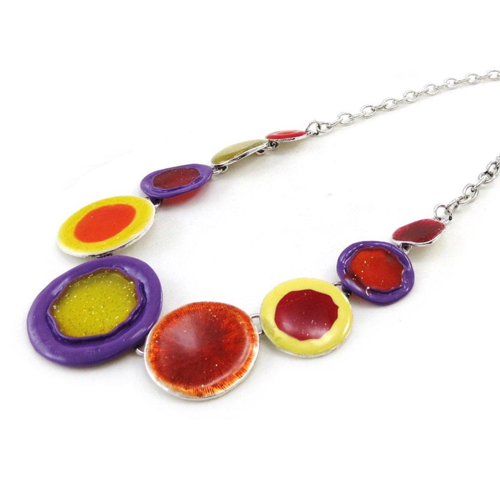 NOA [I9972] - Дизайнерское колье «Бора-Бора» оранжево-фиолетовое.