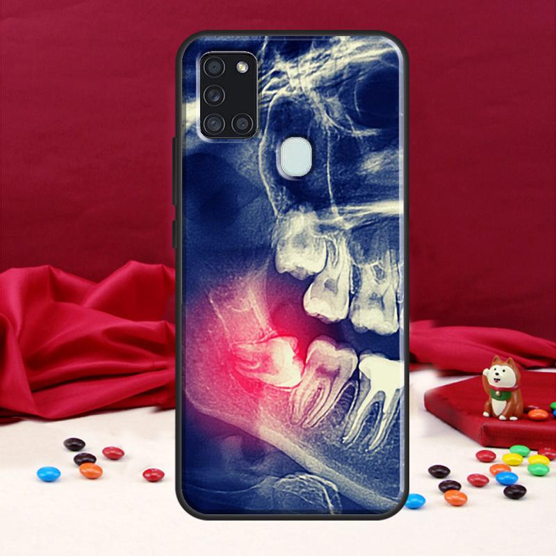 Чехол с рисунком зуба стоматолога для Samsung Galaxy A34 A54 A14 A12 A22 A32 A52 A51 A71 A50 A53 A73 A13 Задняя крышка