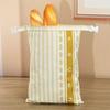 Sustainable Food Grade Bees Wax Bread Wrap Cotton Linen Fabric Bag For Bakery Snacks Storage with Elastic Band