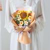 Handmade Hand-woven Sunflower with Bag Knitted Flowers Bouquet Simulation Flower  Teachers' Day