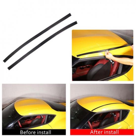 Real Carbon Fiber Roof Molding Cover Trim 2pcs For Toyot-a Supra A90 -