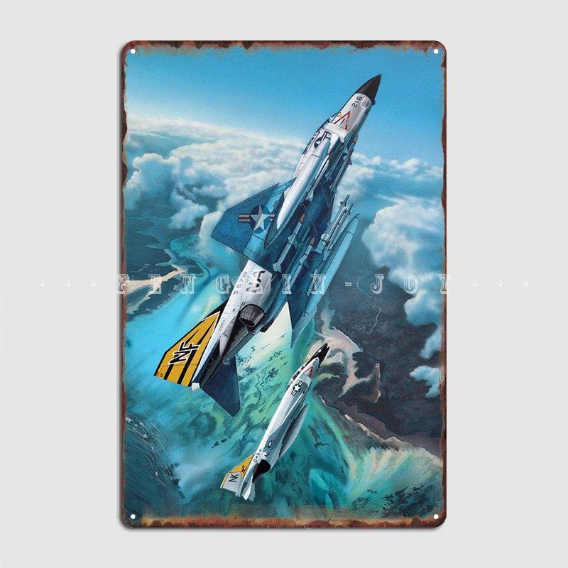 F4 Phantom Металлическая табличка Настенная роспись Дизайн кухни Настенный декор Жестяная табличка Постер