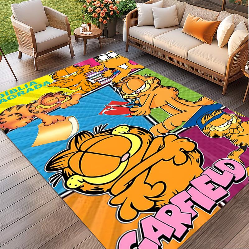 Garfield Print Rug, Washable Floor Carpet, For Entryway Dorm Laundry Room Office Study, Home Decor Birthday Christmas Gift
