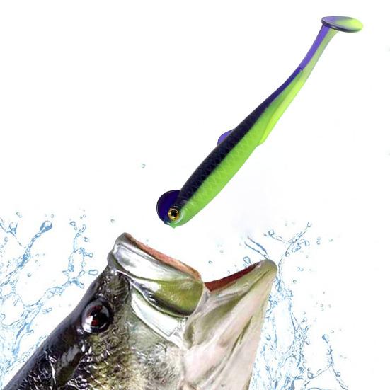 20 шт. рыболовная приманка 3D искусственная рыба с Т-образным хвостом гибкая приманка для техасских джигов необычные крючки для рыбалки на открытом воздухе