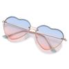 Солнцезащитные очки для выпускного вечера с защитой от ультрафиолета на Хэллоуин в форме сердца без оправы розовые солнцезащитные очки в стиле хиппи