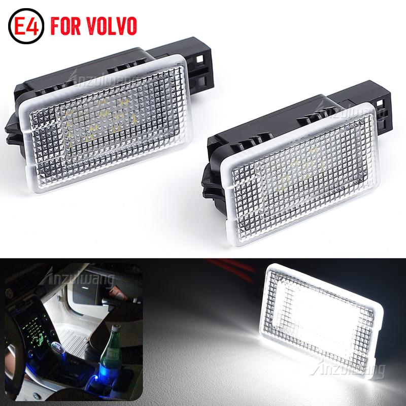 For Volvo V40 V40CC V60 S60 S80 XC40 XC60 XC90 2Pcs Car LED Courtesy Trunk Boot Light Footwell Welcome Door Lamp Boot Lamp