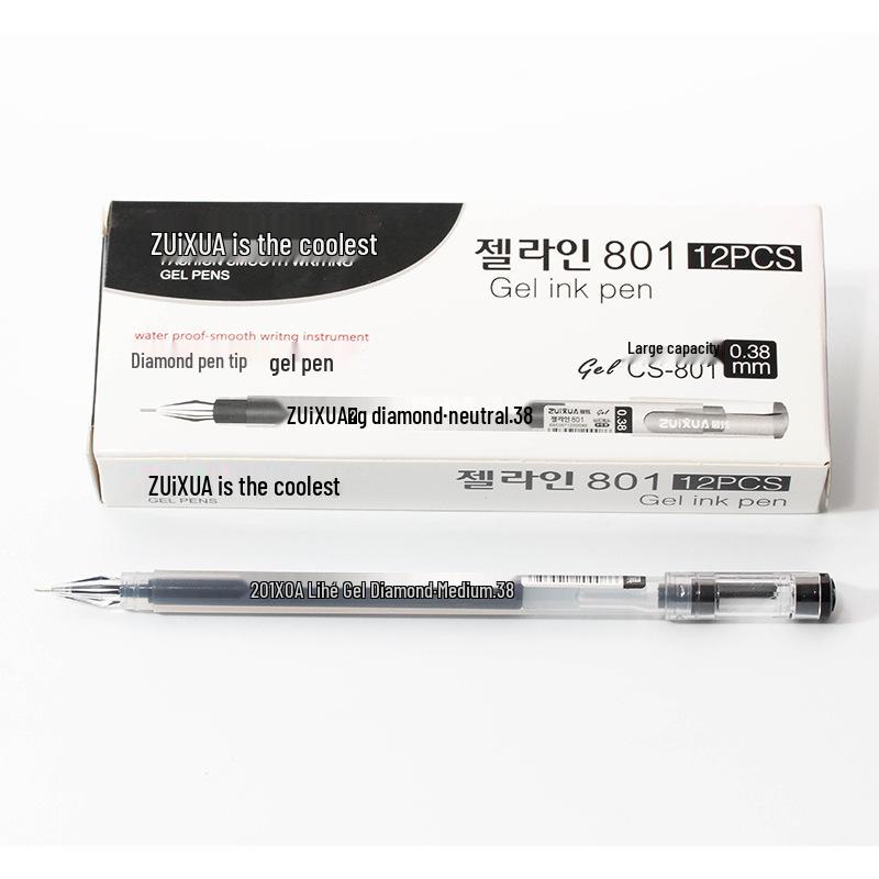 Бриллиантовая шариковая ручка, перьевая ручка большой вместимости, 0,38 мм черные чернила для офисного или студенческого использования