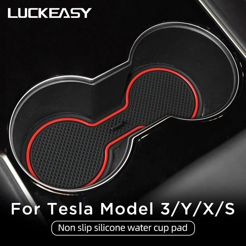 For Tesla Model 3 Y 2017-2023 Car Interior Accessories Door Slot Pad Cup Holders Non-Slip Mats Center Console Storage Pad