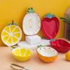 Creative Ceramic Bowl Hand-painted Fruit Modeling Cute Rice Bowl Fruit Salad Plate Pineapple Strawberry Lemon Ceramic Tableware