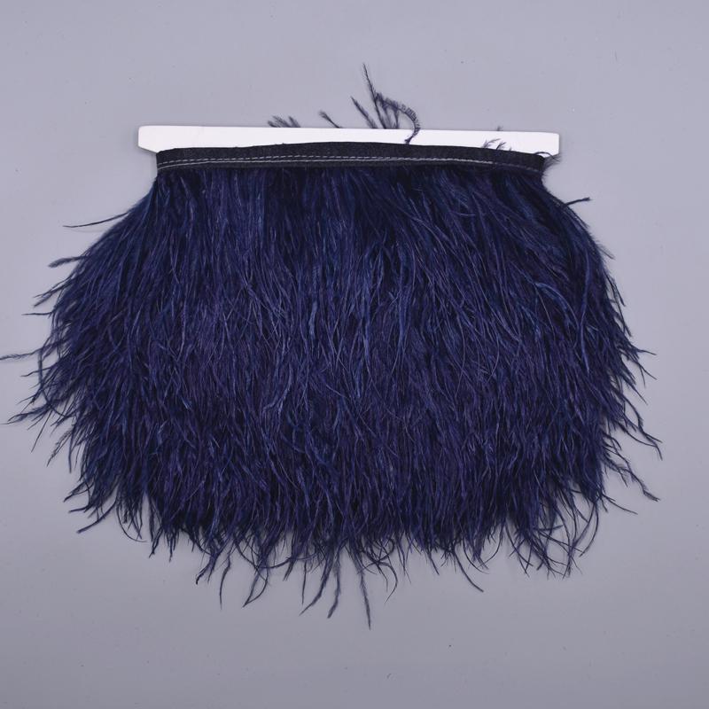 10Meters Colored Ostrich Feathers On Ribbon Trim 8-10Cm Skirt Fringe On Tape Ostrich Feather Trims Sewing Trimmings Decoration