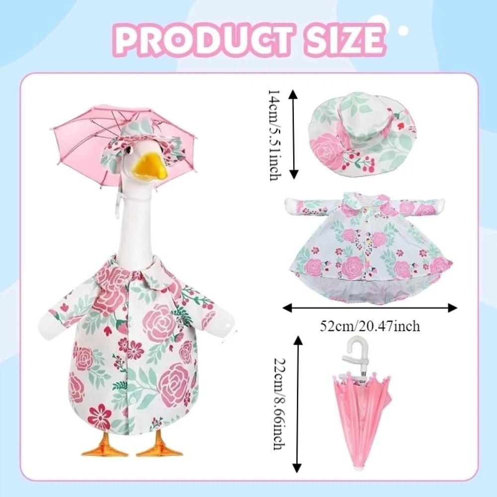 with Umbrellas Porch Goose Outfit Decorative Goose Statue Costume Lawn Goose Clothes Celebration
