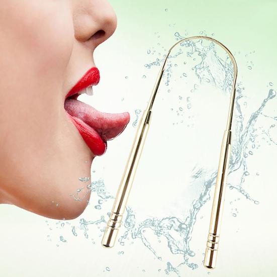 Stainless Steel Tongue Scraper Cleaner Fresh Breath Keeper Oral Hygiene with Box