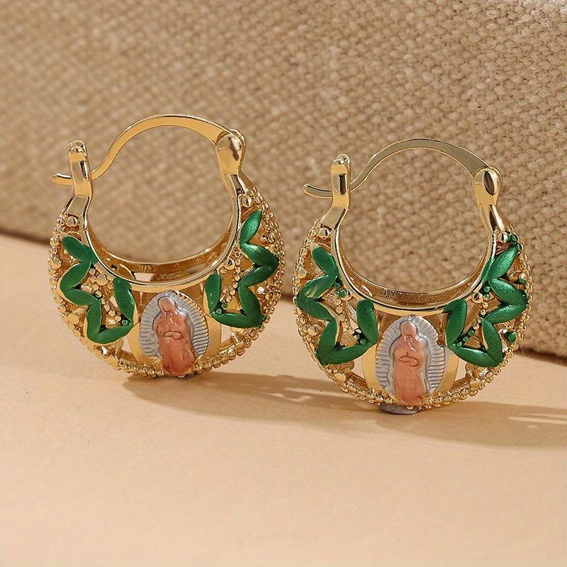 Винтажные креативные серьги-кольца с ручной резьбой и позолотой для женщин, богемный стиль, банкетные, фестивальные, ювелирные изделия, ручная работа