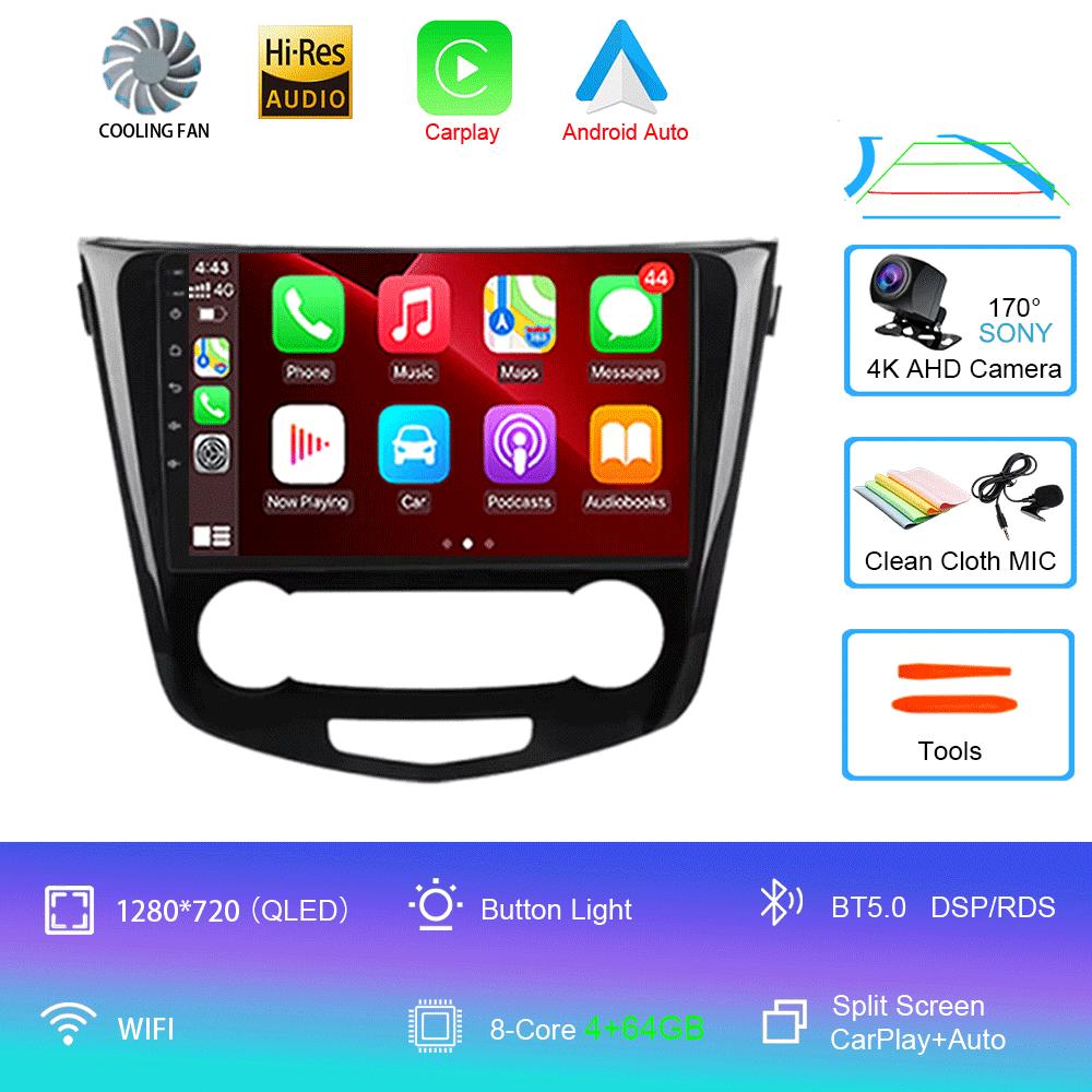 2 Din Android 14 Автомагнитола для Nissan Qashqai 2 J11 X-Trail T32 Rogue 2013-2021 Мультимедийный плеер 2Din Carplay Стерео DVD
