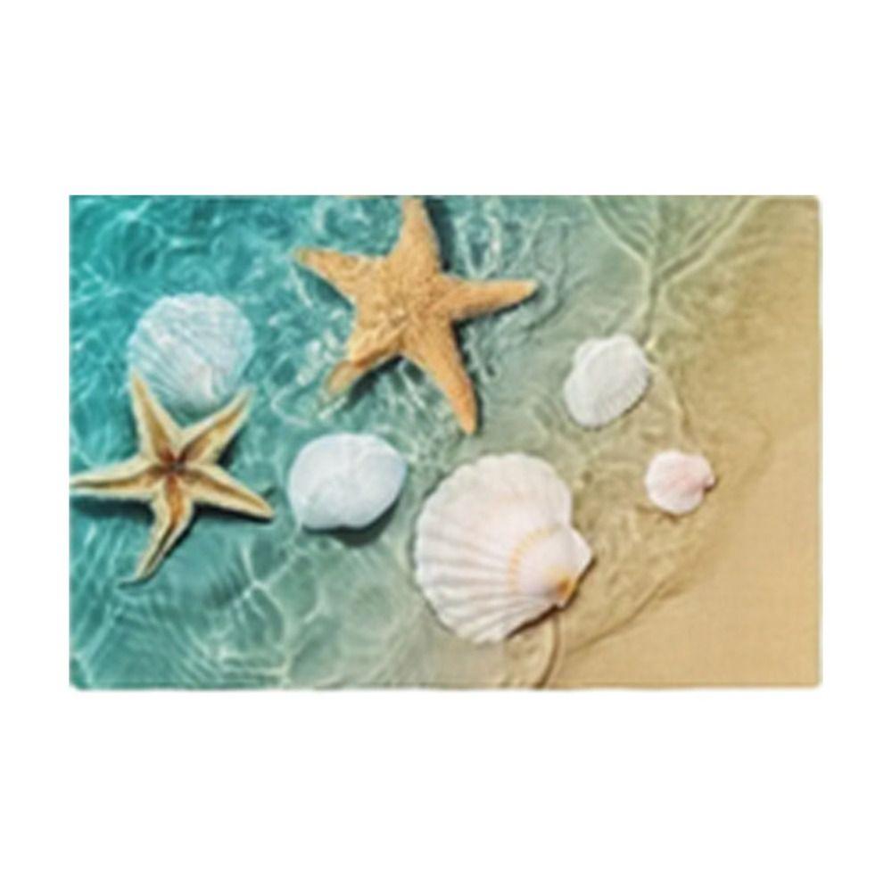 Seashells Linen Placemat Anti Slip Tableware Pad Summer Beach Placemat Table Decoration