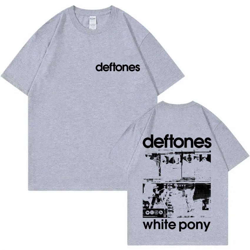 Rock Band Deftones White Pony Double Sided Print Tshirt Unisex Hip Hop Alternative Metal Oversized Streetwear Male Fashion Tshirt