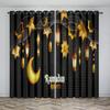 Дешевые золотые черные бохо Рамадан исламские мусульманские Карим тонкие оконные шторы для гостиной спальни декор 2 шт. Бесплатная доставка