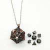 1 Set 20-sided Hollow Metal Dice Necklace DND Polyhedral Dice Necklace  Birthday Gift