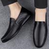 Luxury Brand Slip On Men Loafers Genuine Leather Italian Casual Men's Shoes New High Quality Black Driving Boat Shoes Moccasins