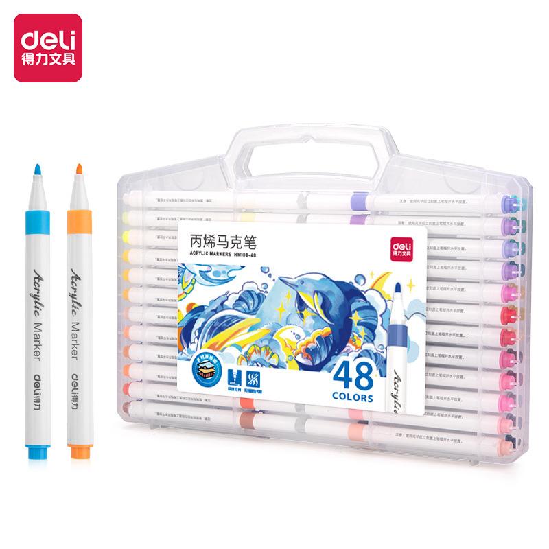 Deli HM108 Student Special Color Pen Acrylic Marker Set with Plastic Material for Acrylic Paint