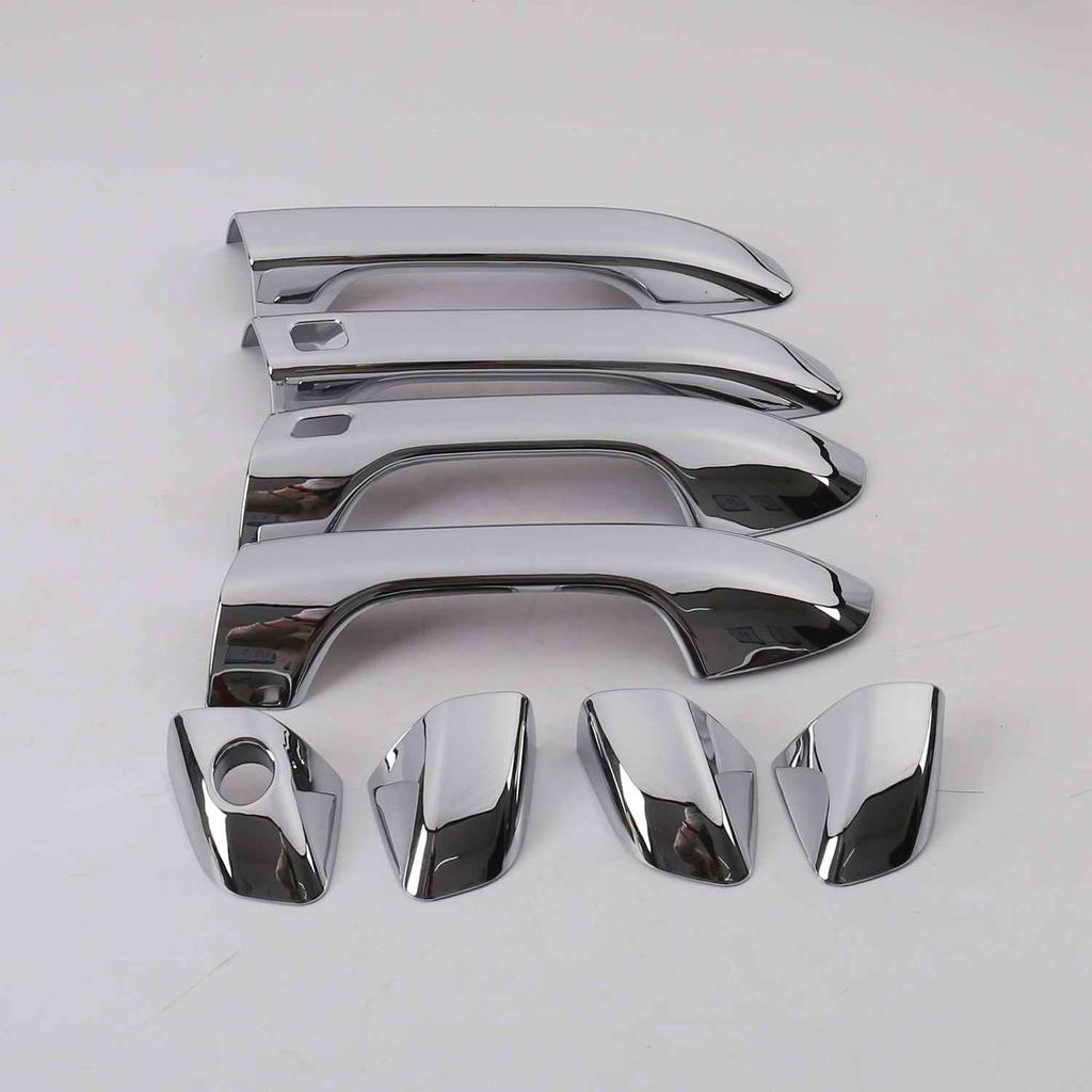 For Kia Rio 2018 Carbon Fiber Chrome Car Door Handle Cover Decor Trim Sticker Styling