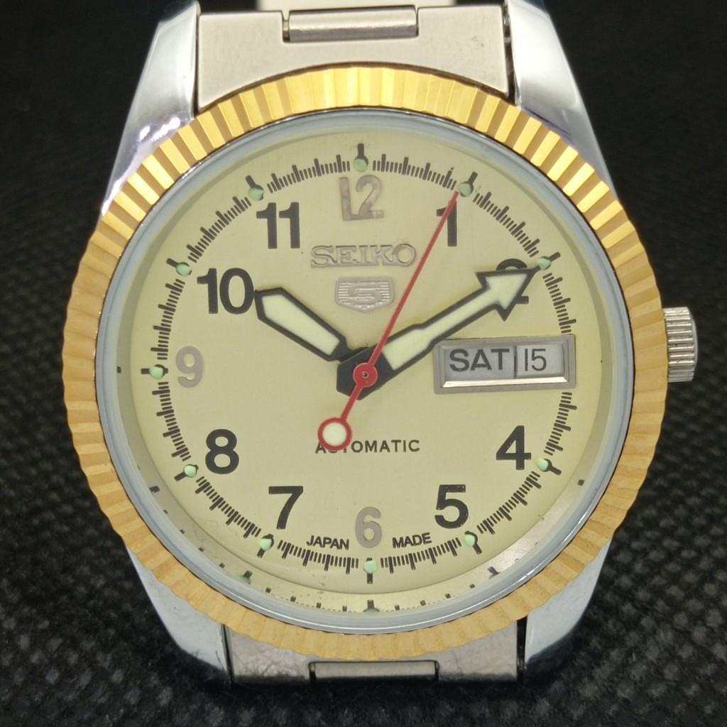 Б/У SEIKO 5 АВТОМАТИЧЕСКИЕ ЯПОНСКИЕ МУЖСКИЕ РЕДКИЕ ЗОЛОТЫЕ ЧАСЫ С МЕХАНИЗМОМ 575a-a304718-9 SKU575a-a304718