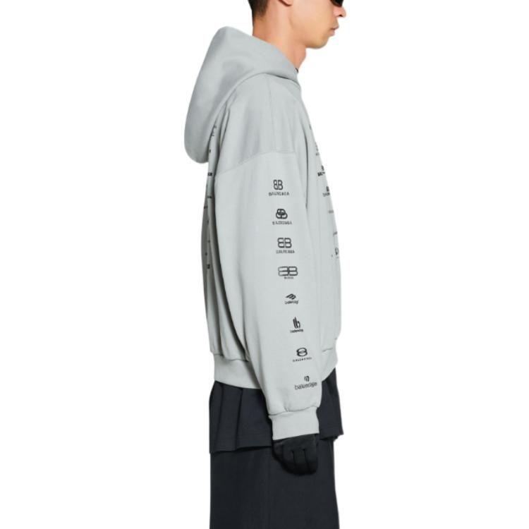Balenciaga Толстовка SS23 Свободный крой Унисекс Серая 726241TNVQ81342