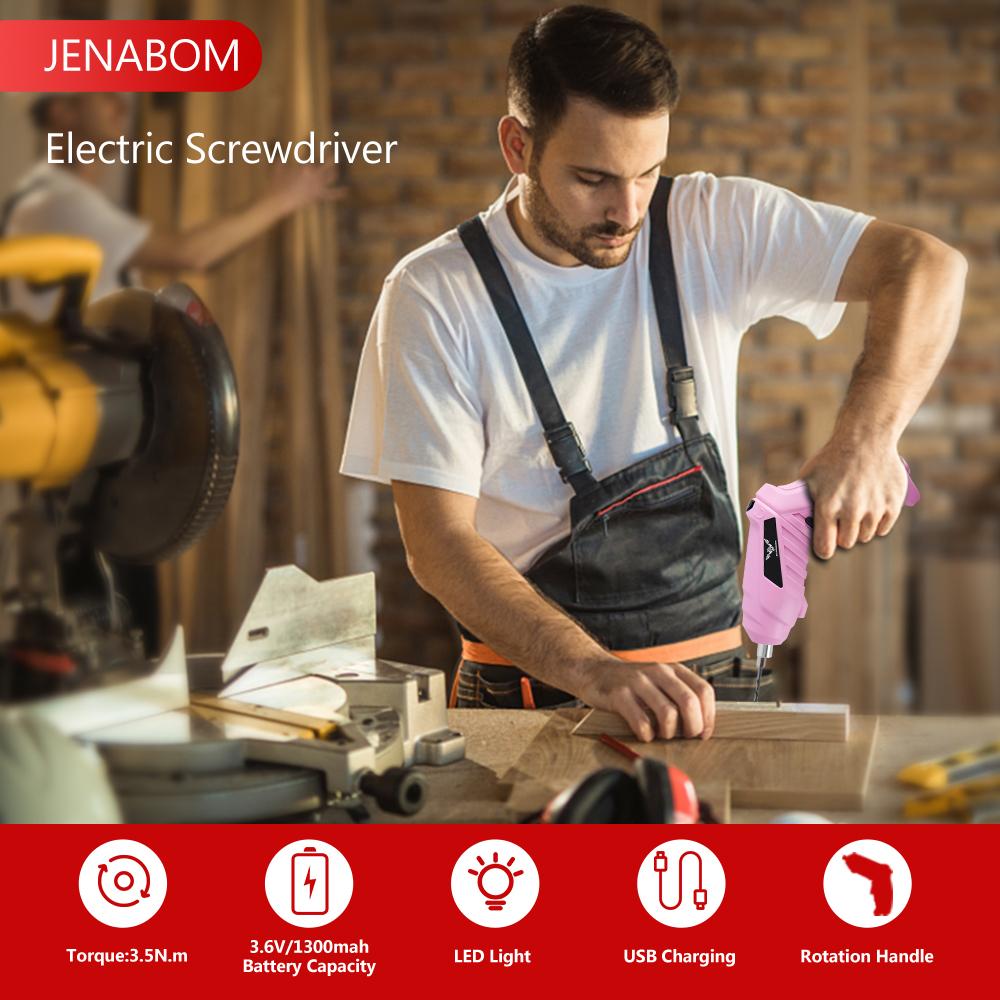JENABOM 3.6v розовый набор электроинструментов для домашнего обслуживания и ремонта 1800mAh мини бытовая электрическая дрель аккумуляторная отвертка