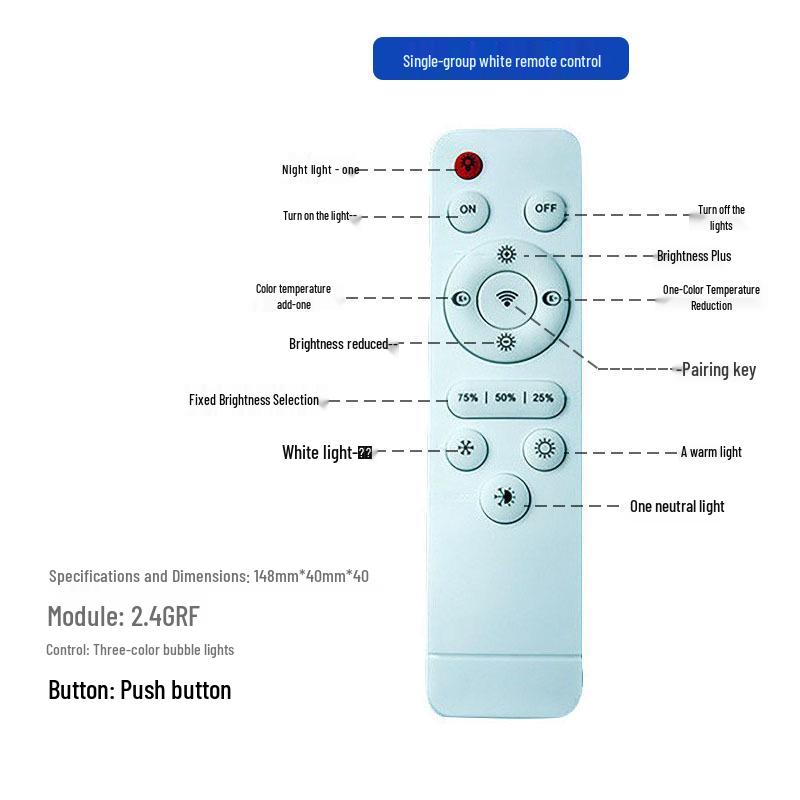 Светодиодная лампа с дистанционным управлением 2,4G, широкий диапазон напряжения, три цветовые температуры, бесступенчатое затемнение, цоколь E26