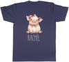 Personalised Sitting Pig with Bow Any Name Unisexs TShirt Tee Gift Top