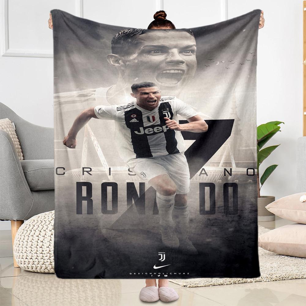 Ronaldo's Portugal Jersey Blanket Comfortable Suitable for Office Chair Chair Picnics for All Occasions Digital Print Gift for Travel Home Birthdays